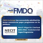 FMDQ Exchange Admits NECIT Nigeria Limited CP Programme on its Platform