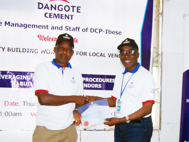 Local Content: Dangote Cement, Ibese Plant Enhances Skills of Local Business Operators